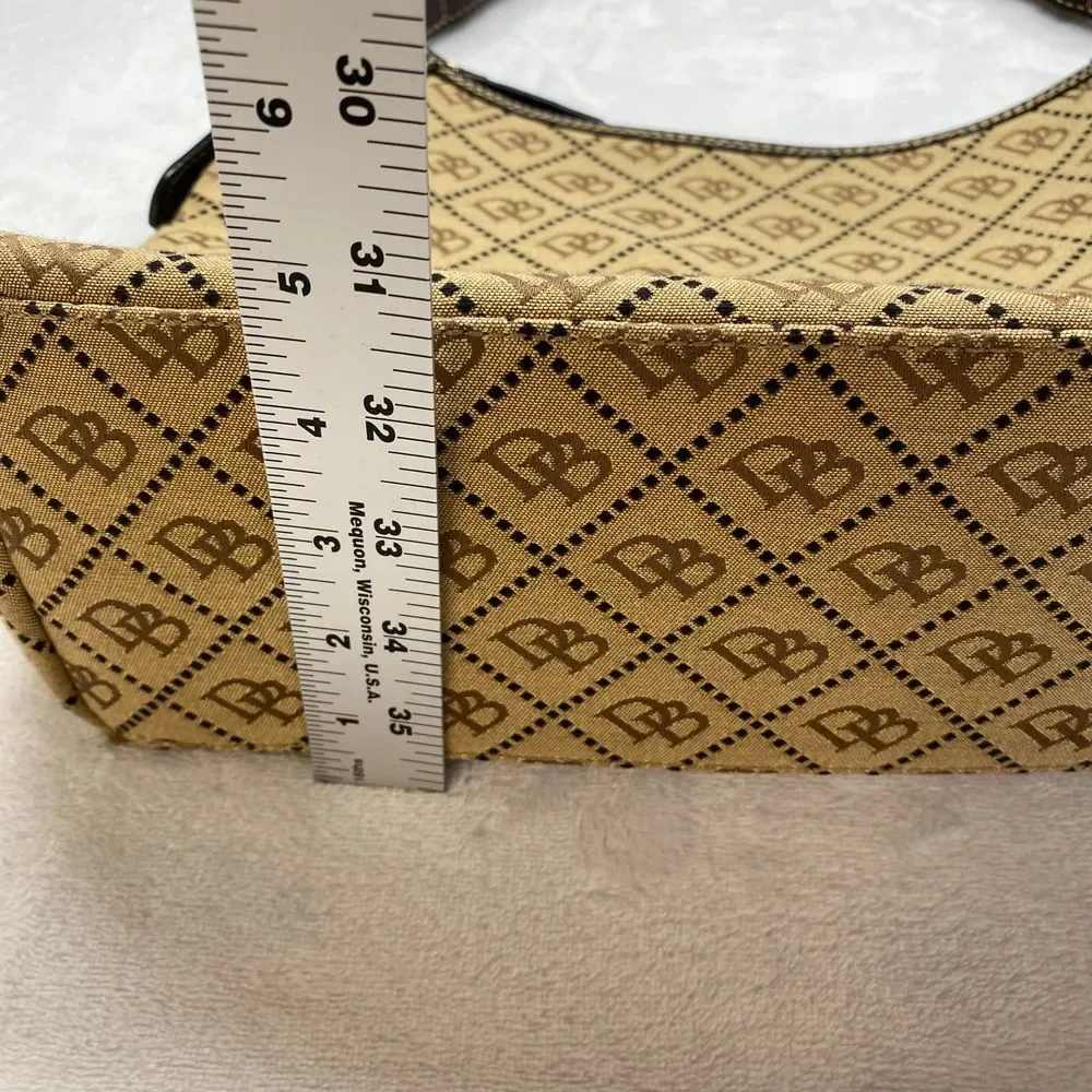 Dooney & Bourke Signature Canvas Hobo Bag Brown‎ Leather Trim Handbag